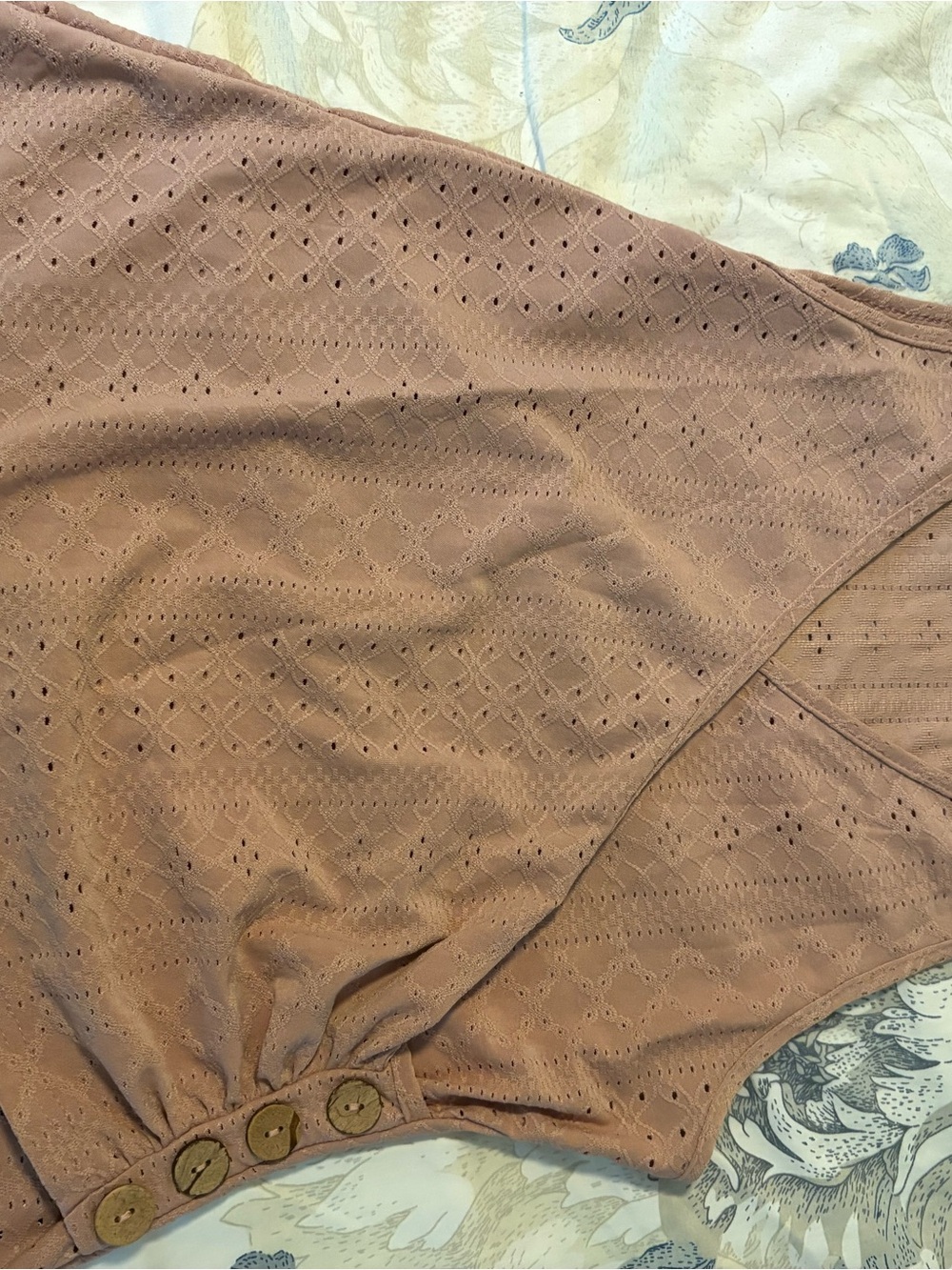 Shein Women’s Eyelet Button-Hem Tank Top - Mauve